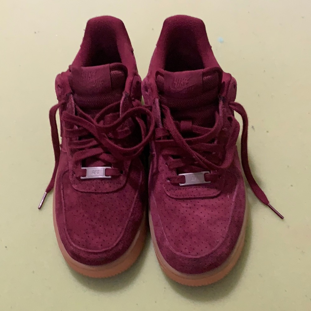 Burgundy Suede Nike AF1